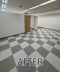 床ビニールタイル張りと間仕切り壁造作をしました